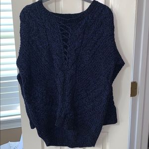 Express blue and black sweater